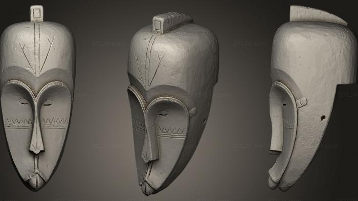 Статуэтки и статуи разные (Африканская маска Ngil, STKR_0070) 3D модель для ЧПУ станка